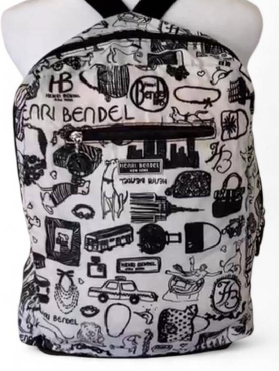 henri bendel Other - henri bendel Black & White Graphic Canvas Backpack NYC Jettsetter